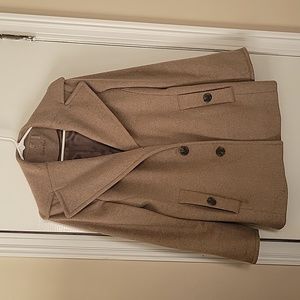 EUC Vintage Calvin Klein Tan Wool Blend Pea Coat Size S